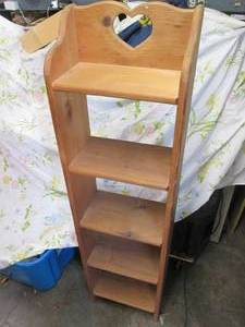 lot 460 image: Slim cut heart wood display shelf a...