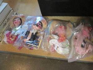 lot 473 image: (4) Vintage marionette dolls...