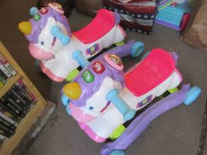 lot 43 image: Pair of interactive Vtech Unicorn t...