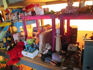 lot 46 image: All toys and games pictured on shel...