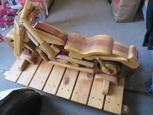 lot 58 image: Gorgeous detailed wood rocking moto...