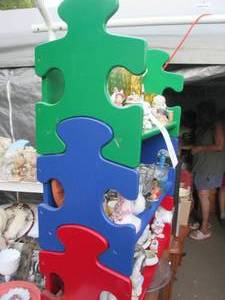 lot 101 image: Multicolor 3-tier wood shelf (conte...