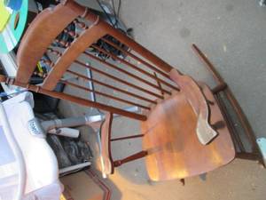 lot 112 image: Vintage Wood rocking chair...