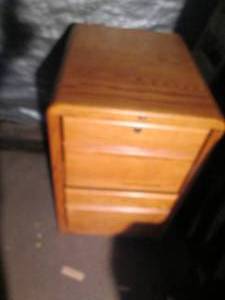lot 119 image: Wood 3-drawer standard size file ca...