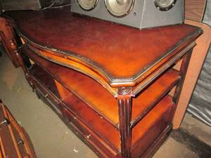 lot 120 image: Decorative wood display shelf with ...