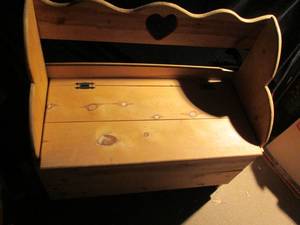 lot 129 image: Wooden city heart entry storage ben...