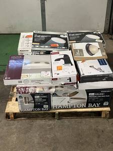 Massive Pallet of Brand Name Misc Faucets, Showers, Fixtures, Towel Bars, Bathroom Fans, Ceiling Fans, Lights, and More (Great for eBay Sellers)