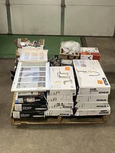 lot 20 image: Massive Pallet of Brand Name Misc Faucets, Showers, Fixtures, Towel Bars, Bathroom Fans, Ceiling Fans, Lights, and More (Great for eBay Sellers)