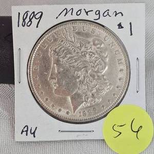 lot 56 image: 1889- Morgan AU  $1 Silver