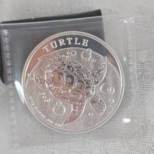 lot 7 image: 2022 1oz-.999 Silver Turtle Round