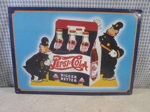 lot 161 image: (C-3) Metal Pepsi-Cola Sign 16 34...