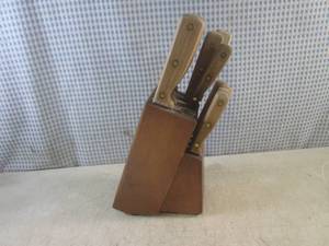 lot 166 image: (G-1) Vintage Wood Handle Kitchen K...