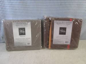 lot 177 image: (CS) 2 Queen Size Flat Sheets...