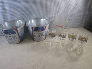 lot 186 image: (EC1) Budweiser Plastic Pitcher, 2 ...