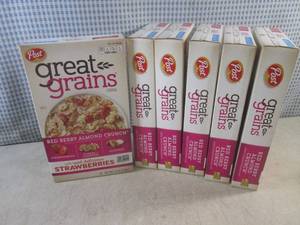 lot 237 image: (C-2) 6 Boxes of Great Grains Red B...