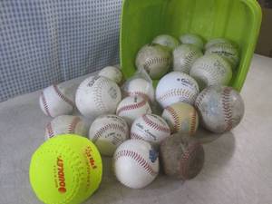 lot 262 image: (CSB) Bucket of Assorted Baseballs ...