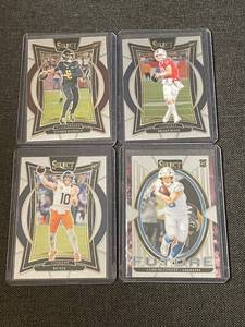lot 6 image: Set of 4 2024 Panini Select NFL Rookie Football Cards
