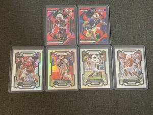 lot 8 image: Lot of 6 2024 Panini Prizm Draft Picks Football Cards - Coleman, Odunze, Hurts, Worthy