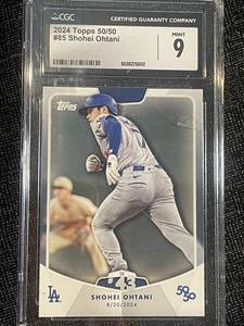 lot 27 image: 2024 Topps Shohei Ohtani 5050 #85 Baseball Card CGC 9