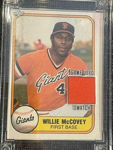 lot 29 image: Willie McCovey Game Used Swatch Jersey Fusion Baseball Card