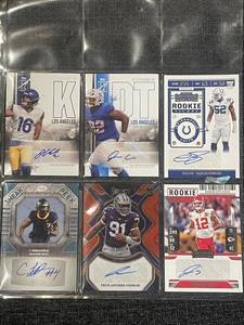 lot 34 image: Collection of 6 Autographed Football Cards