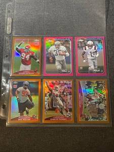 lot 37 image: Collection of 6 NFL Football Cards Chrome Parallels and Rookies