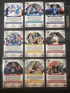 lot 41 image: Lot of 9 2022 Panini Prizm Football Cards Assorted Players