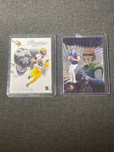 lot 47 image: 2024 J.J. McCarthy Minnesota Vikings Rookie Football Cards - Lot of 2