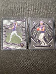 lot 48 image: Set of 2 J.J. McCarthy Rookie Football Cards Minnesota Vikings