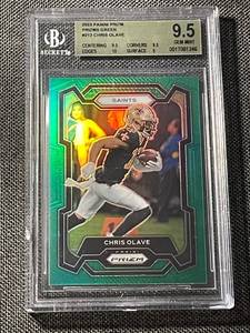 lot 52 image: 2023 Panini Prizm Prizms Green #212 Chris Olave Graded 9.5 Football Card