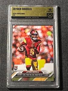 lot 54 image: Jayden Daniels 2024 Topps Now Rookie Card Graded GEM-MT 10