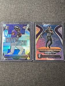 lot 56 image: Lot of 2 Derrick Henry 2024 Panini Totally Certified Ravens Football Cards