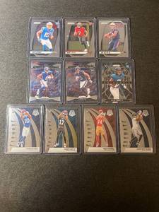lot 64 image: Collection of 10 2024 Panini Prizm Football Rookie Cards in Protective Sleeves