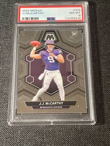 lot 67 image: 2024 Mosaic JJ McCarthy Rookie Card PSA 8 NM-MT Vikings #310