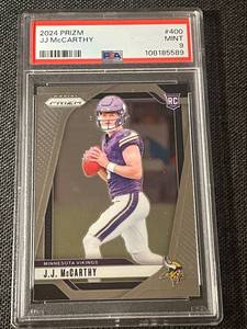 lot 68 image: 2024 Prizm JJ McCarthy Rookie Card PSA 9 Mint #400