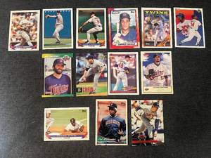 lot 76 image: Minnesota Twins Baseball Card Collection Featuring Multiple Players