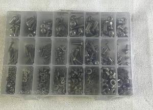 lot 85 image: 540 Piece Assortment of Metric Screws, Nuts, and Washers in Organizer Case