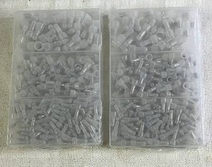 lot 94 image: Set of 2 Plastic Storage Boxes with Assorted Electrical Wire Connectors