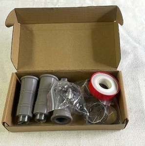 lot 99 image: Silicone Hose Adapter Set with Clamps and Tape (Gray, 3 Pieces)