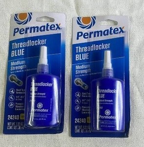 lot 103 image: Lot of 2 Permatex Threadlocker Blue Medium Strength 6ml Bottles Sealed