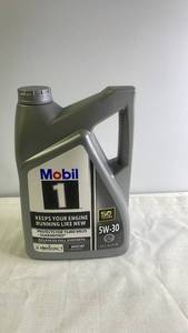 lot 107 image: Mobil 1 SAE 5W-30 Synthetic Motor Oil 5 Quart Jug
