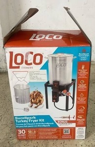lot 114 image: LoCo SureSpark 30 Quart Turkey Fryer Kit with SmartTemp and 19lb Capacity