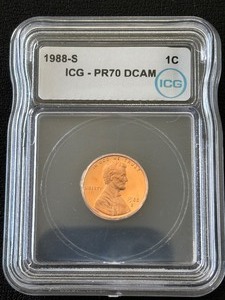 lot 3 image: 1988-S Lincoln Cent Proof ICG PR70 Deep Cameo