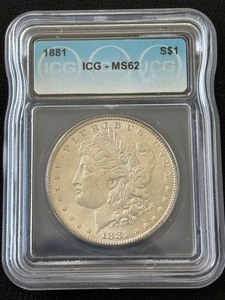 lot 4 image: 1881 Morgan Dollar ICG MS62