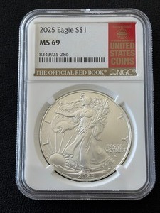 lot 9 image: 2025 Silver Eagle NGC MS69