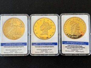 lot 12 image: Gold Layered Tribute Coins