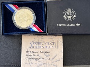 lot 68 image: 1995-W Special Olympics Silver Dollar