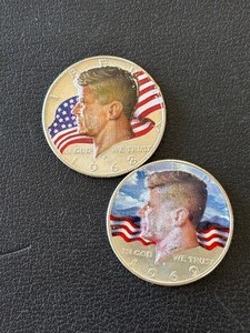 lot 73 image: Kennedy Half Dollars Colorized 40% Silver