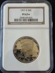 lot 58 image: 1971-S Kennedy Half Dollar Proof NGC PF67