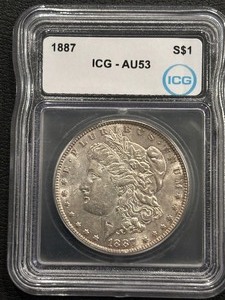 lot 60 image: 1887 Morgan Dollar ICG AU53